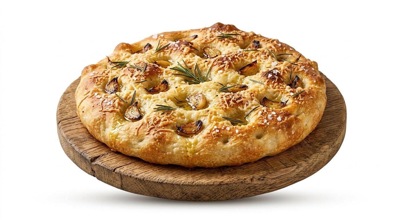 Focaccia cu Parmesan si Usturoi