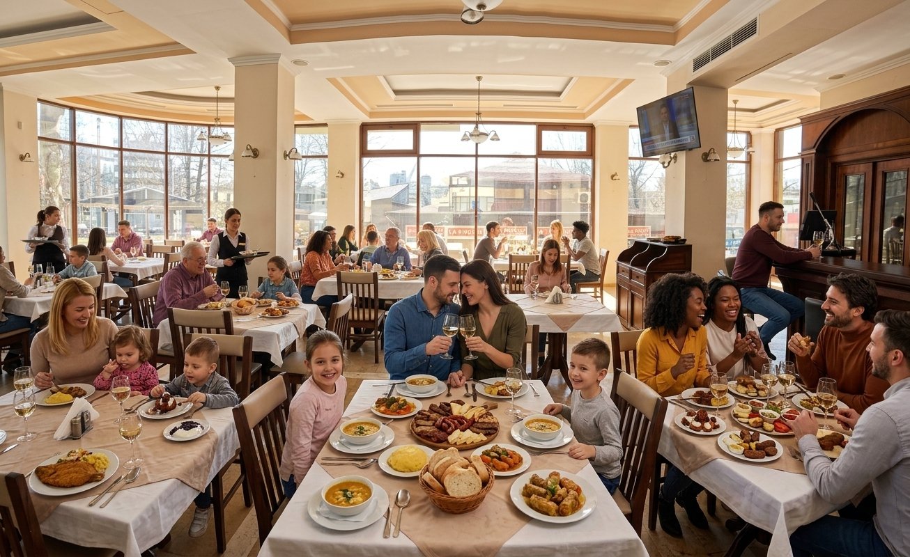 Atmosferă caldă în restaurant